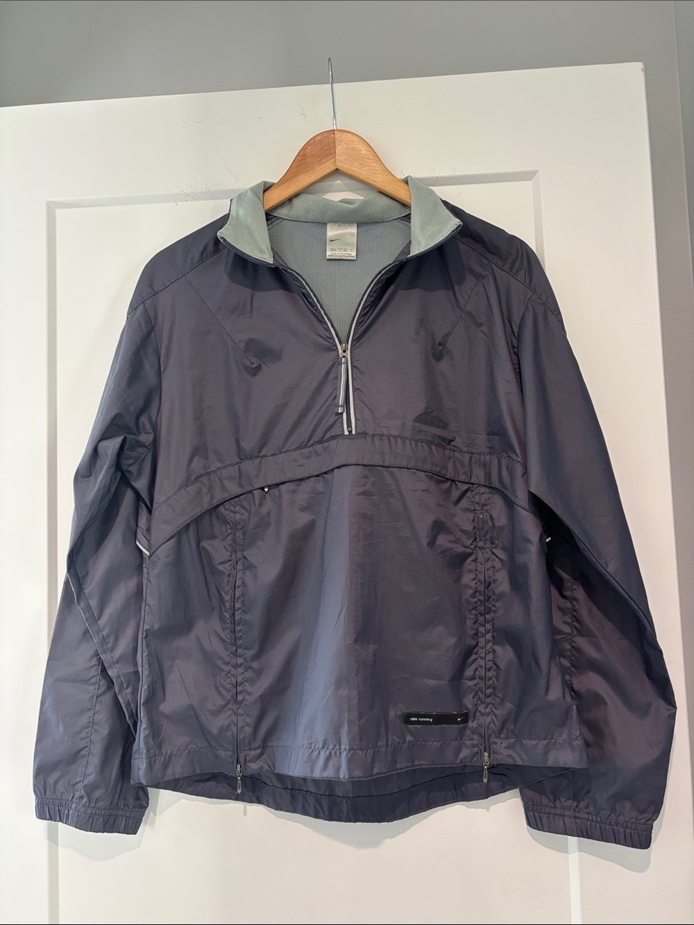 Vintage Y2K Nike Running Technical Anorak Windbreaker Jacket Gray